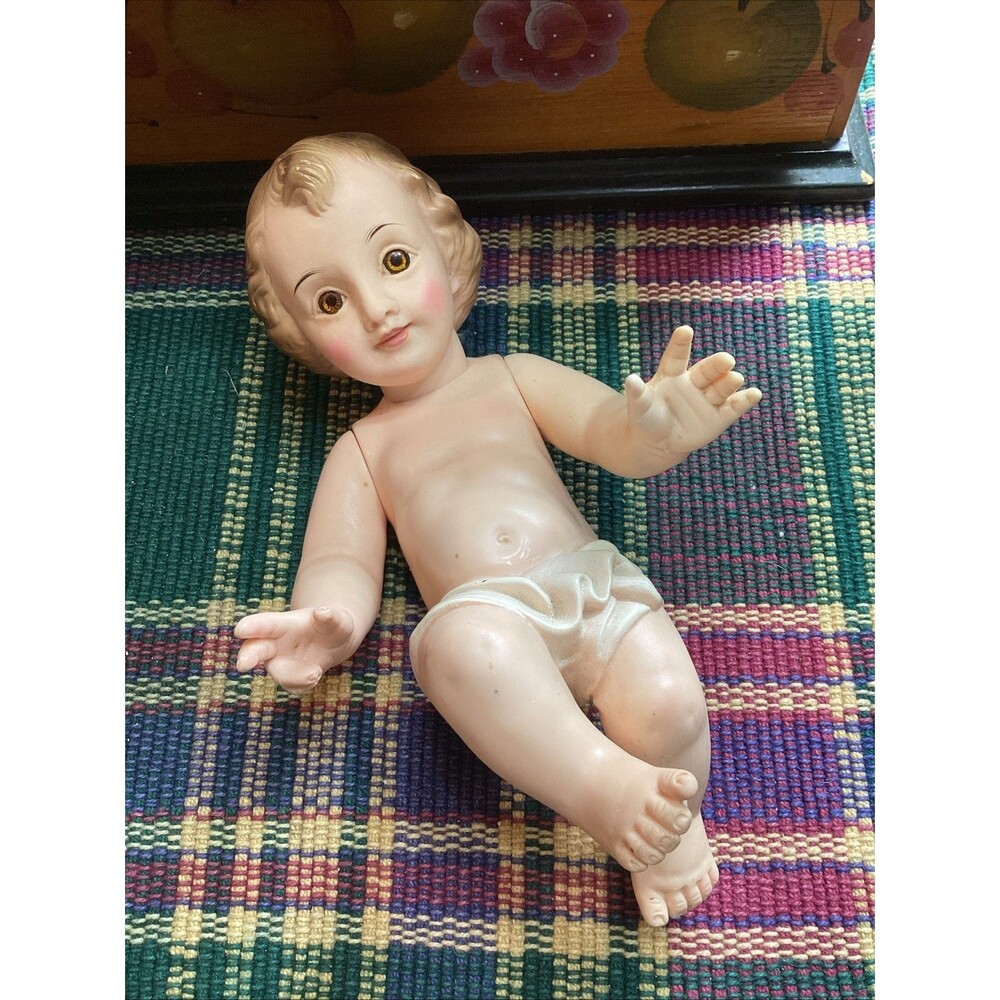 Vintage Ideal Co. 8" Baby Jesus Soft Rubber Posable Moveable Arms Nativity